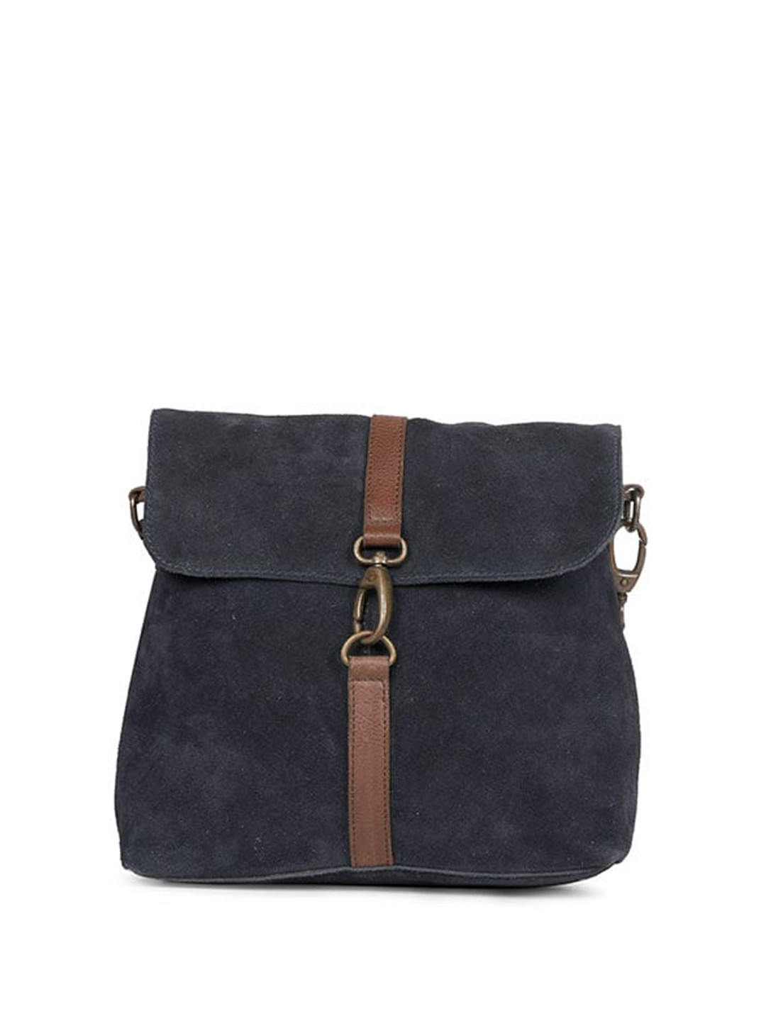 

Saint G Leather Structured Sling Bag, Navy blue