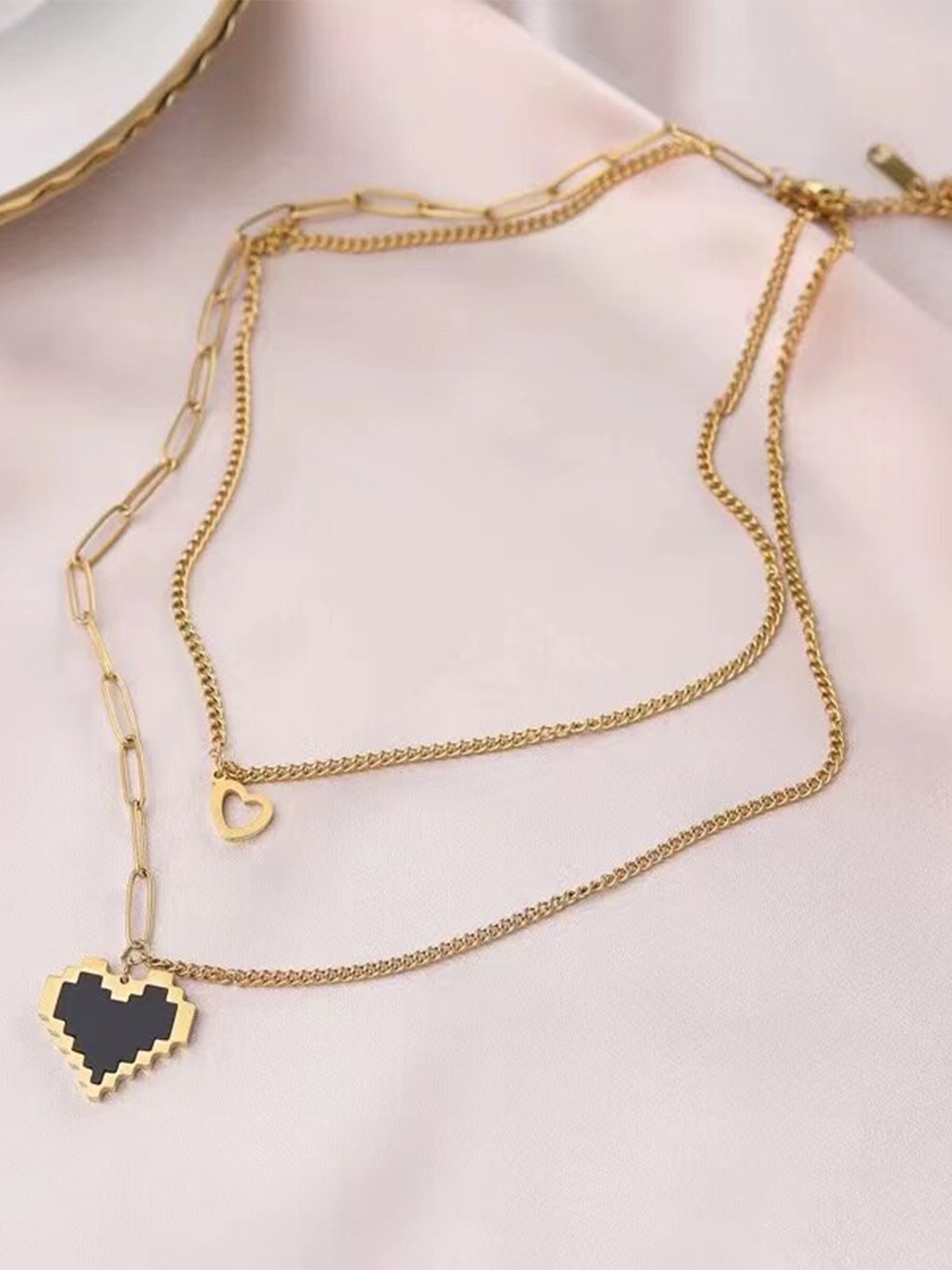 

VIEN Gold Plated Stainless Steel Double Layered Necklace