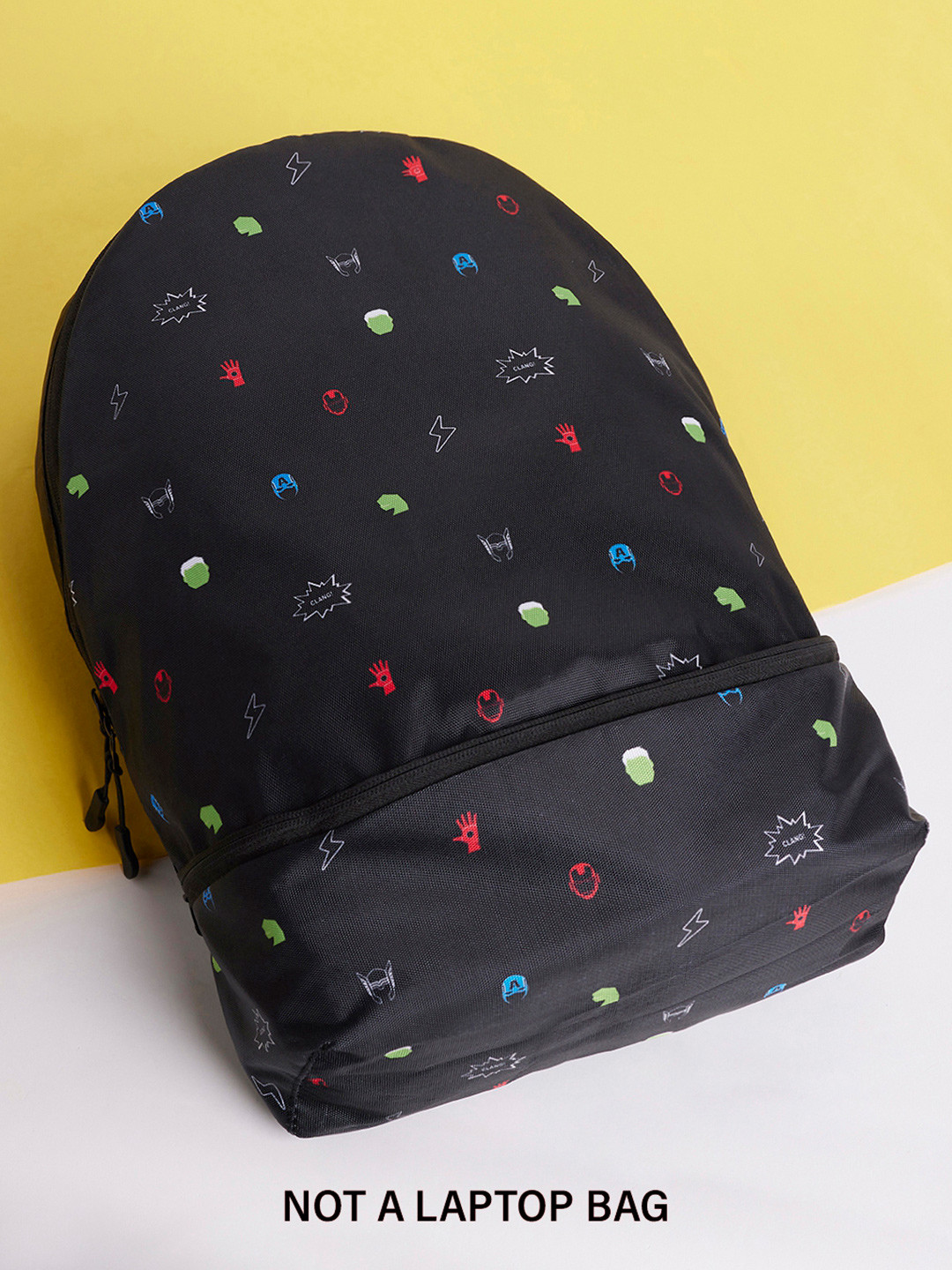 

Bewakoof Unisex Marvel Printed Small Backpack, Black
