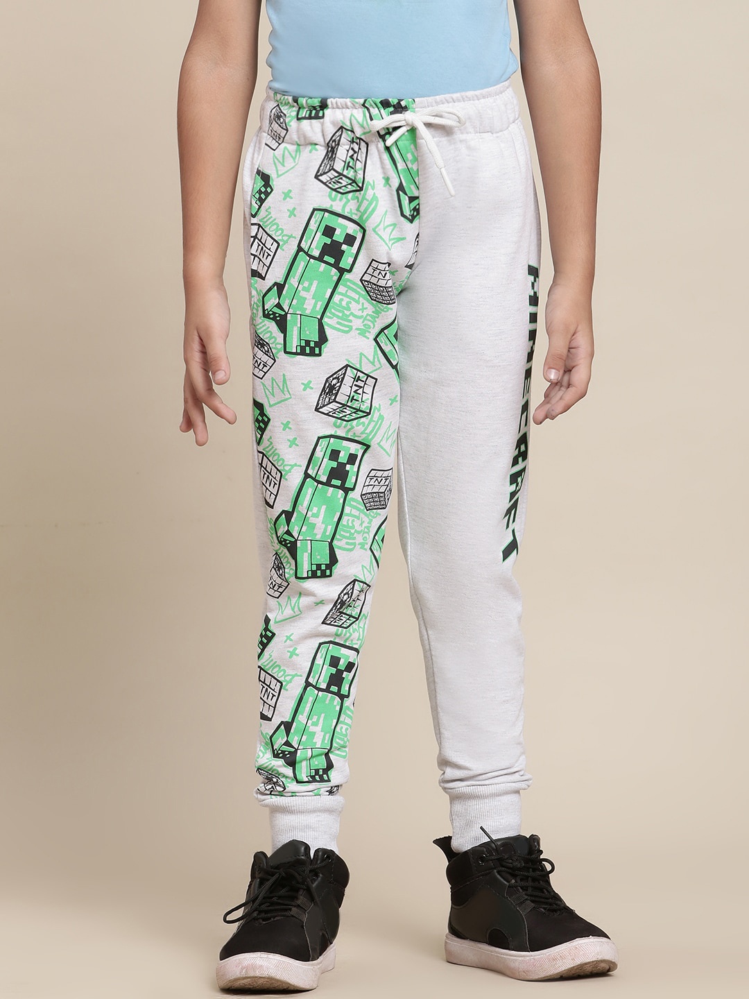 

Kids Ville Boys Minecraft Printed Joggers, Grey