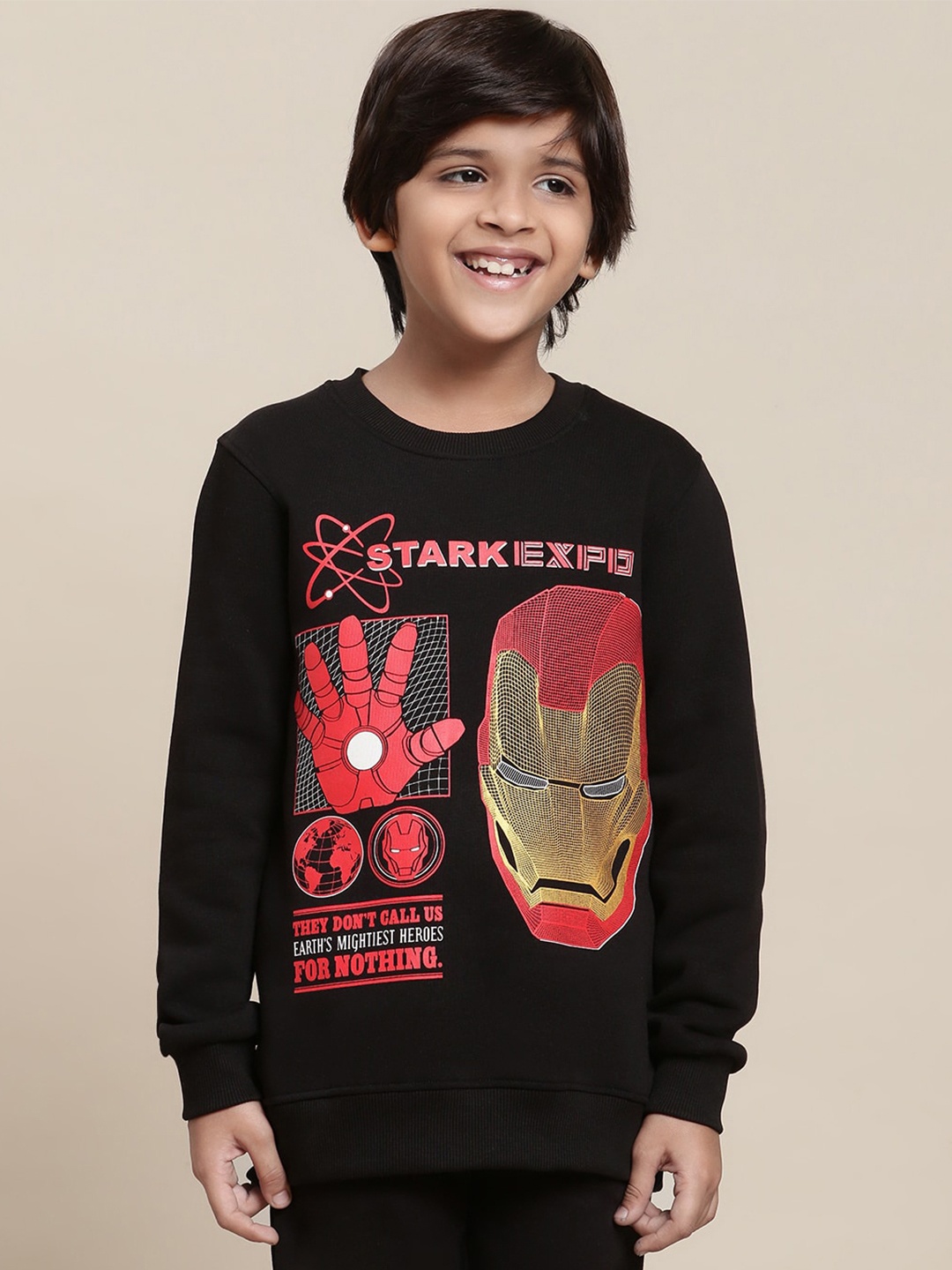 

Kids Ville Boys Iron Man Printed Sweatshirts, Black