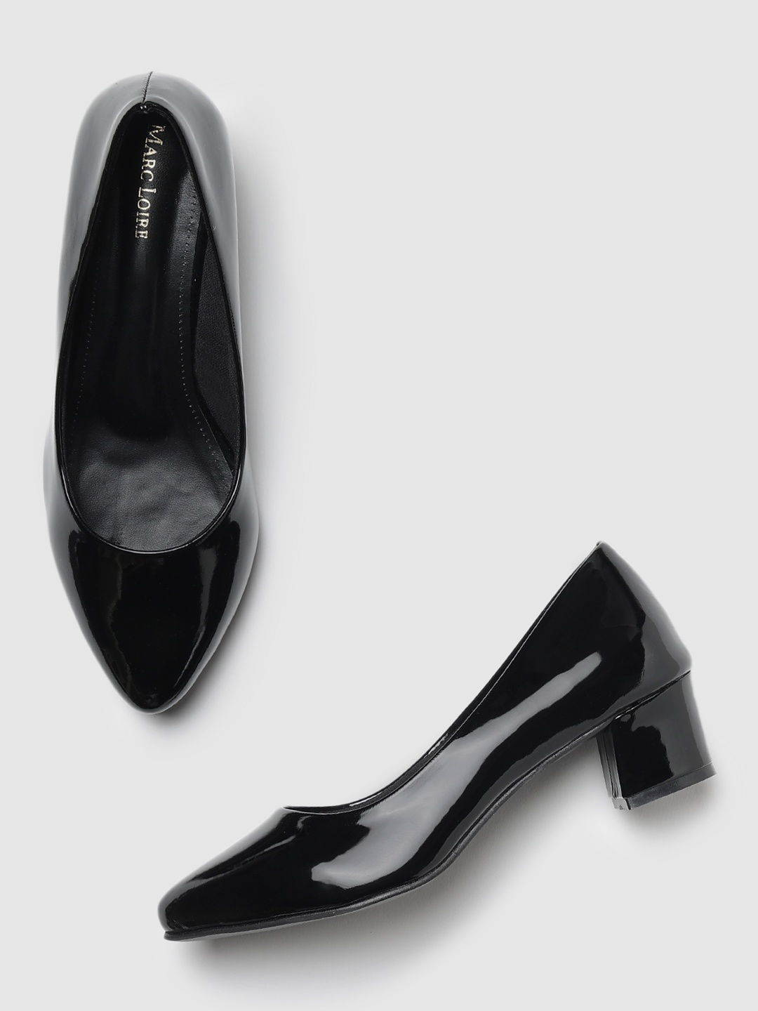 

Marc Loire Pointed Toe Block Pumps, Black
