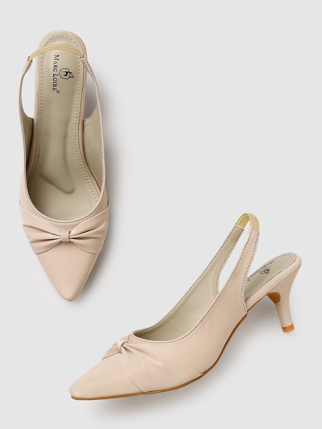 

Marc Loire Pointed Toe Kitten Heels, Cream