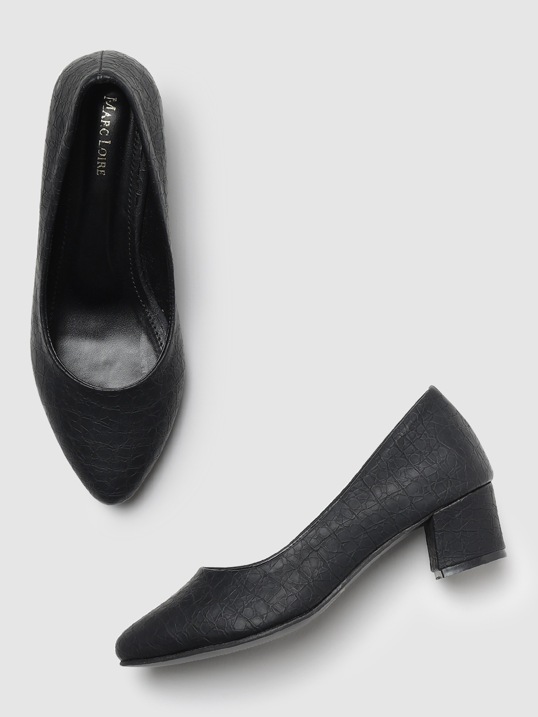 

Marc Loire Pointed Toe Block Pumps, Black