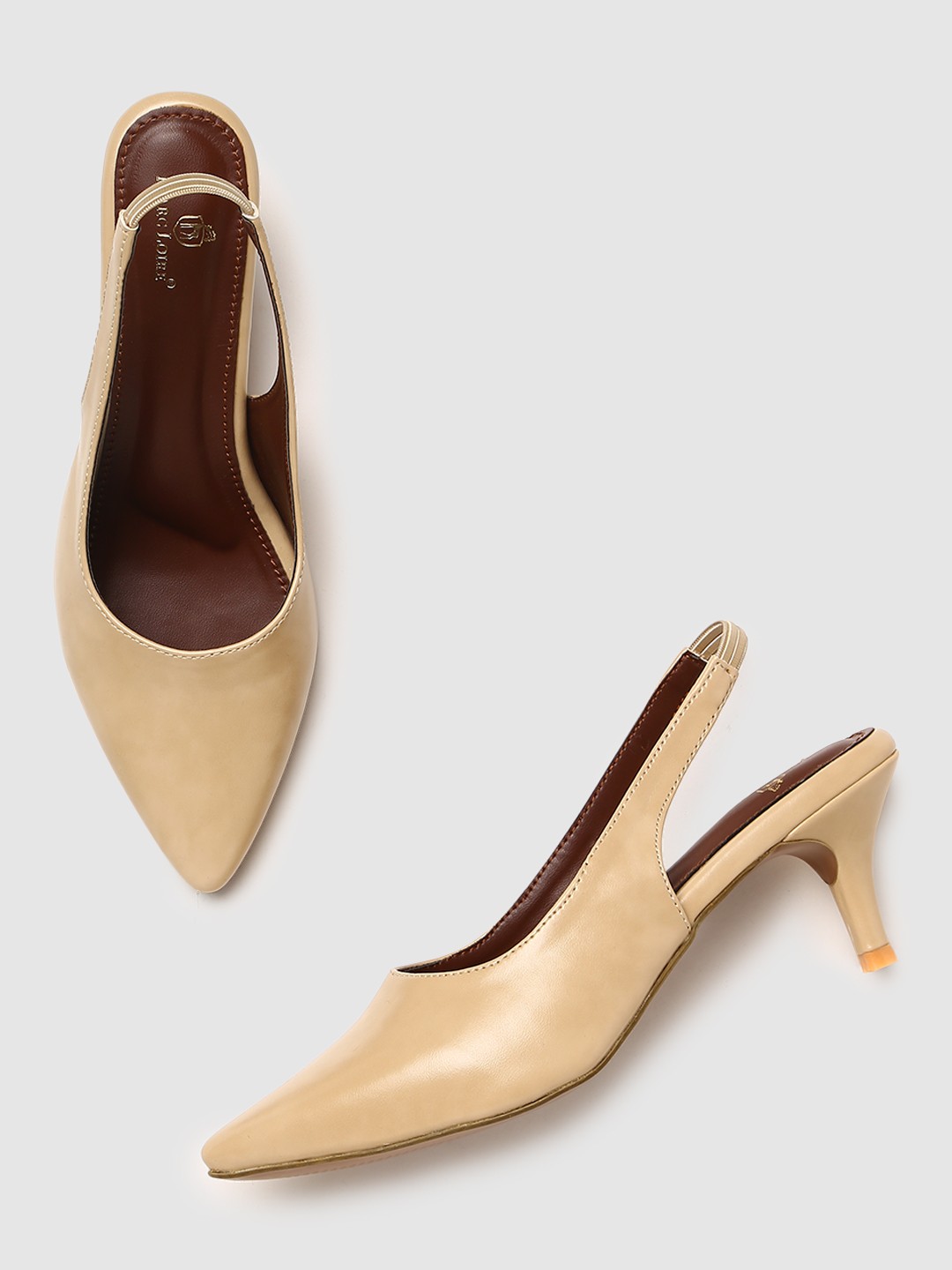 

Marc Loire Pointed Toe Kitten Heel Pumps, Beige