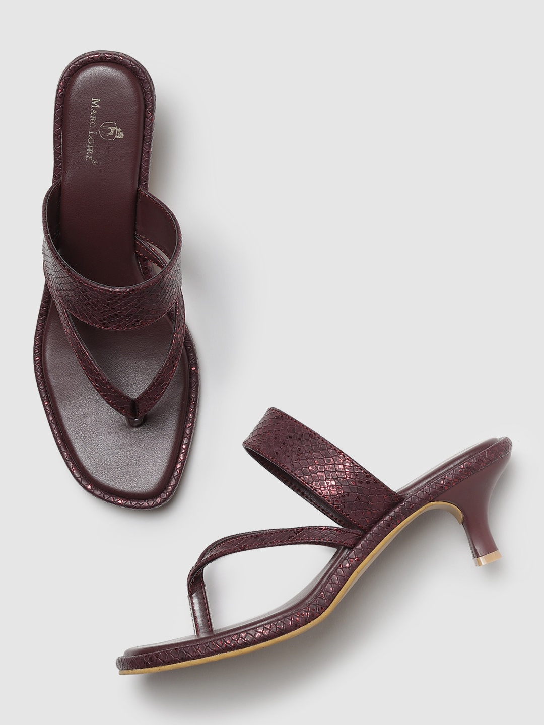 

Marc Loire PU Kitten Sandals, Maroon