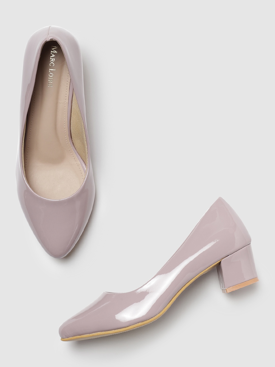 

Marc Loire Pointed Toe Closed Back Block Pumps, Nude