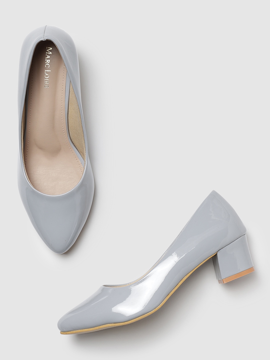 

Marc Loire Pointed Toe Block Heel Pumps, Grey