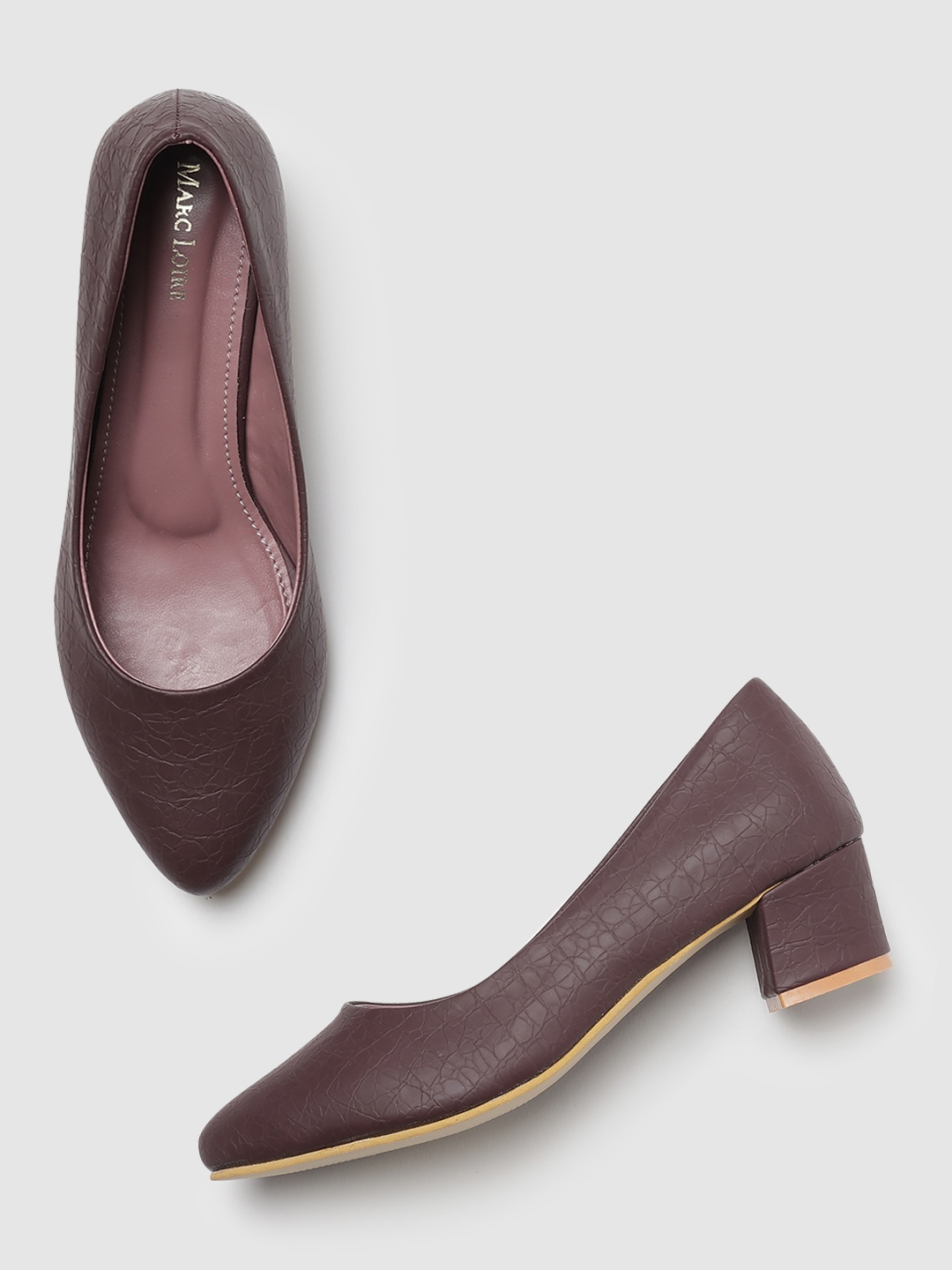 

Marc Loire PU Block Pumps, Maroon