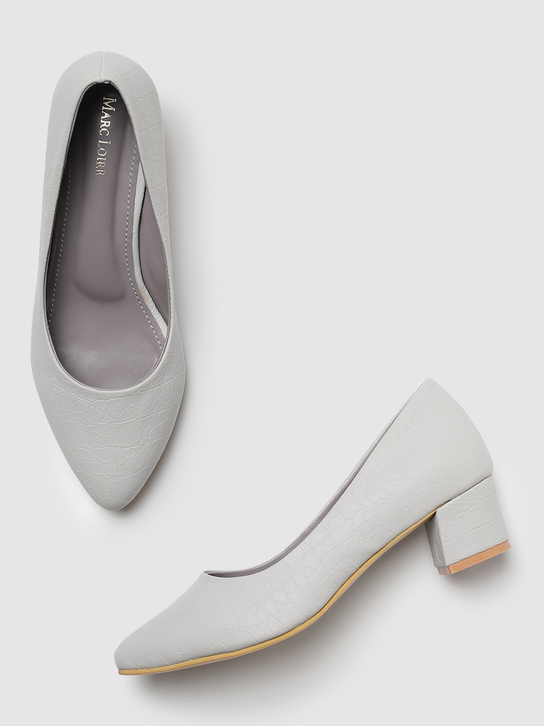 

Marc Loire Pointed Toe Block Pumps, Grey