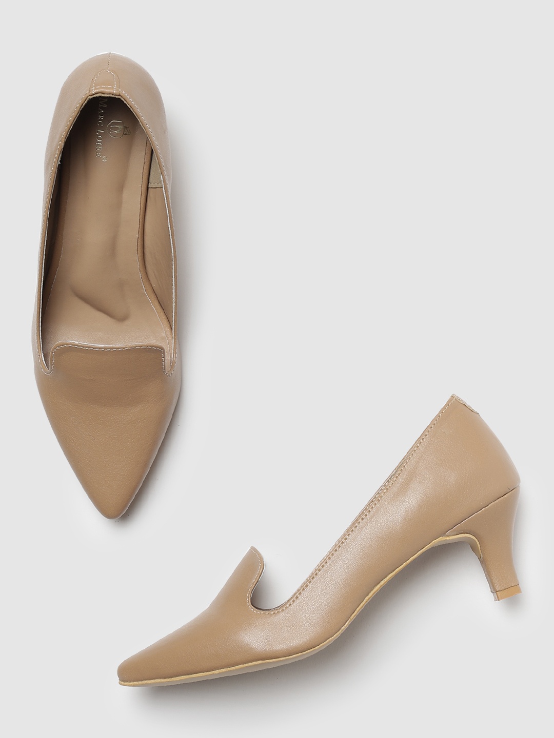 

Marc Loire Pointed Toe Kitten Pumps, Beige