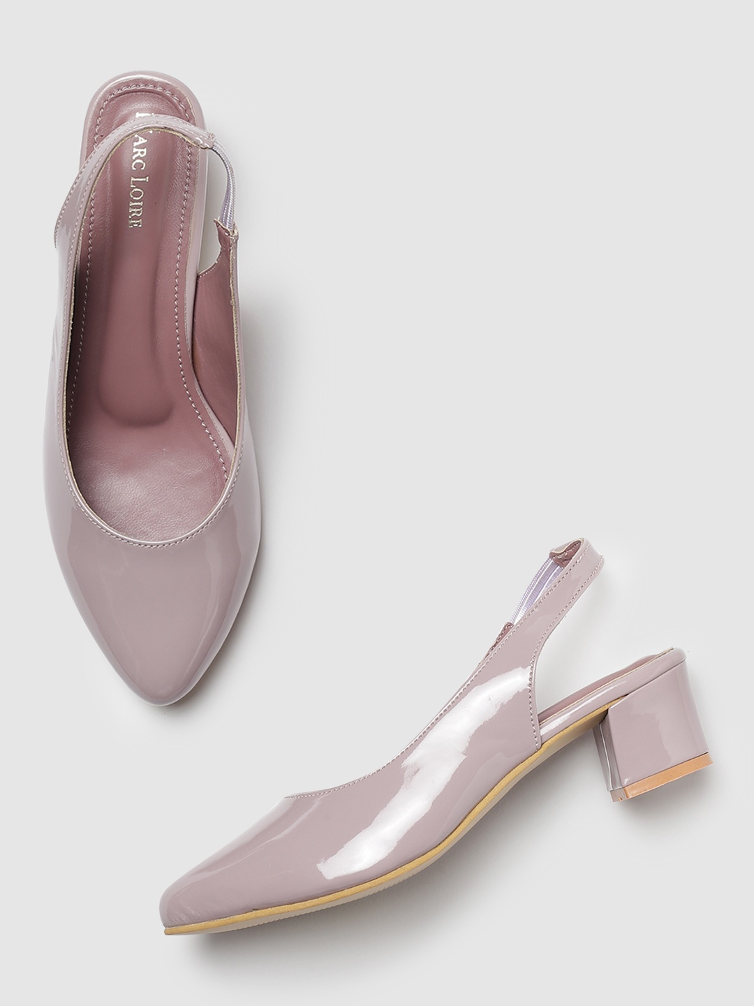

Marc Loire Pointed Toe Block Heeled Pumps, Nude