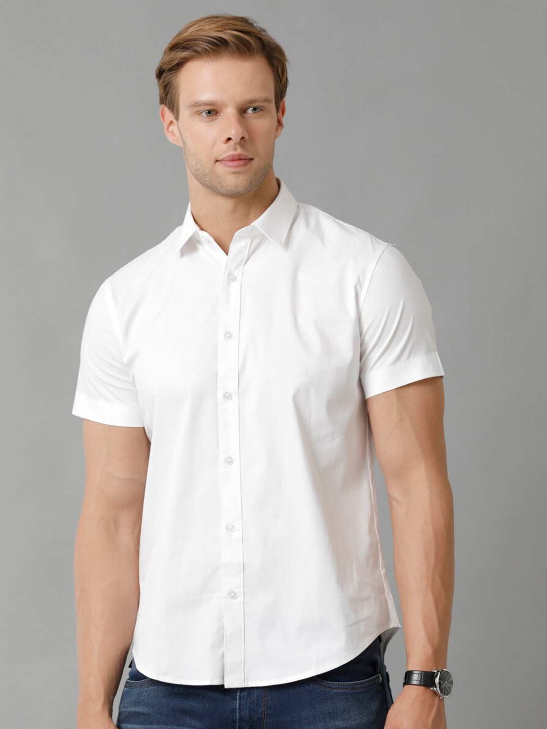 

Voi Jeans Regular Fit Pure Cotton Casual Shirt, White