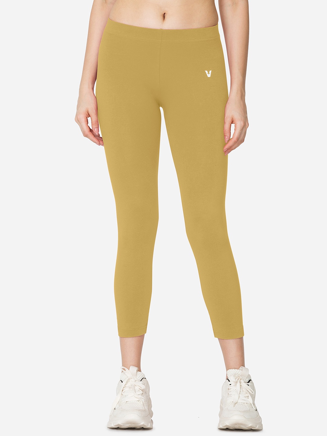 

VSTAR Women Skinny Fit Stretchable Cropped Tights, Brown
