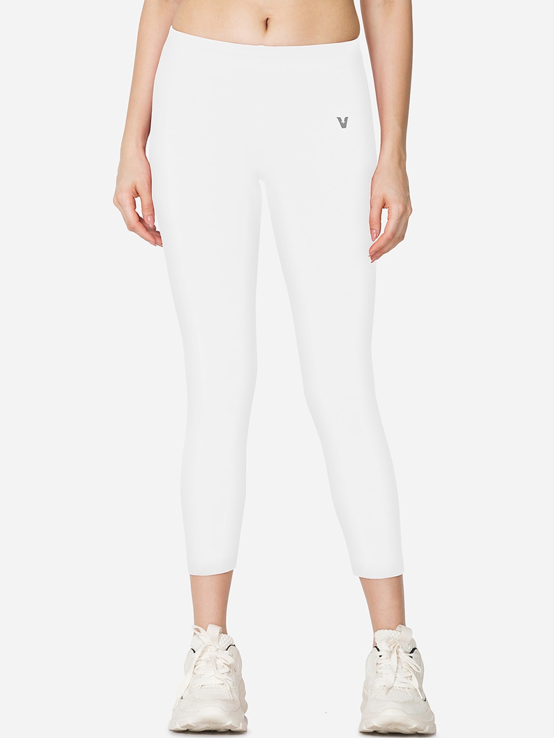 

VSTAR Women Skinny Fit Stretchable Cropped Tights, White