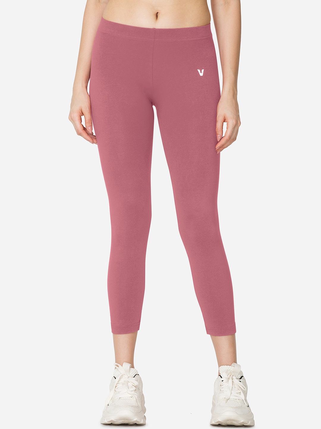 

VStar Skinny Fit Stretchable Cropped Tights, Peach