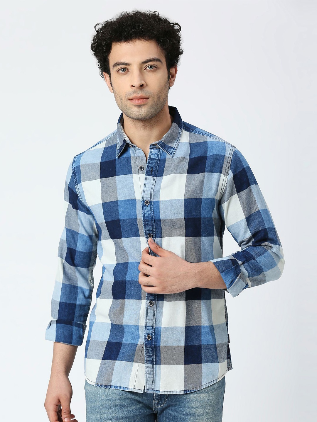 

Pepe Jeans Buffalo Checked Pure Cotton Casual Shirt, Blue