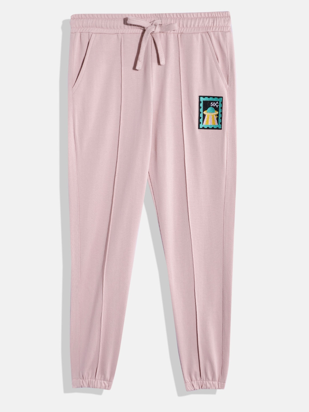 

GOJI Girls Street Smart Terry Joggers with Applique Detail, Pink