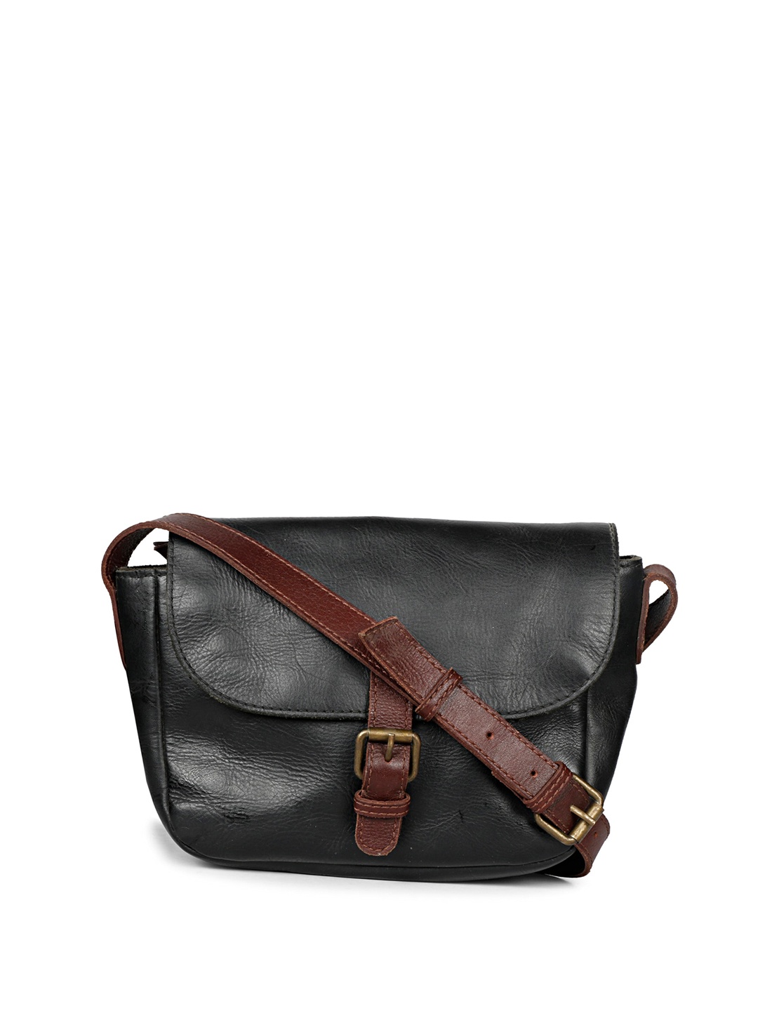 

Saint G Textured Leather Structured Sling Bag, Coffee brown