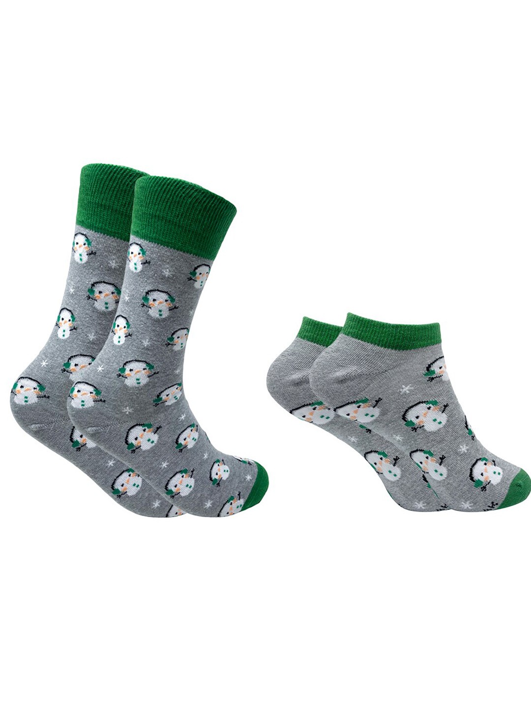 

Mint & Oak Men Pack Of 2 Patterned Ankle & Calf Length Socks, Green