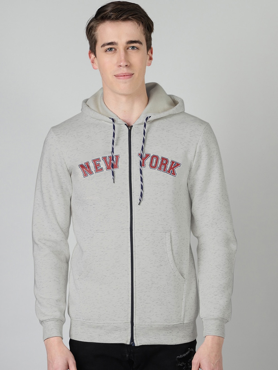 

FTX Typography Printed Hooded Fleece Bomber Jacket, Grey