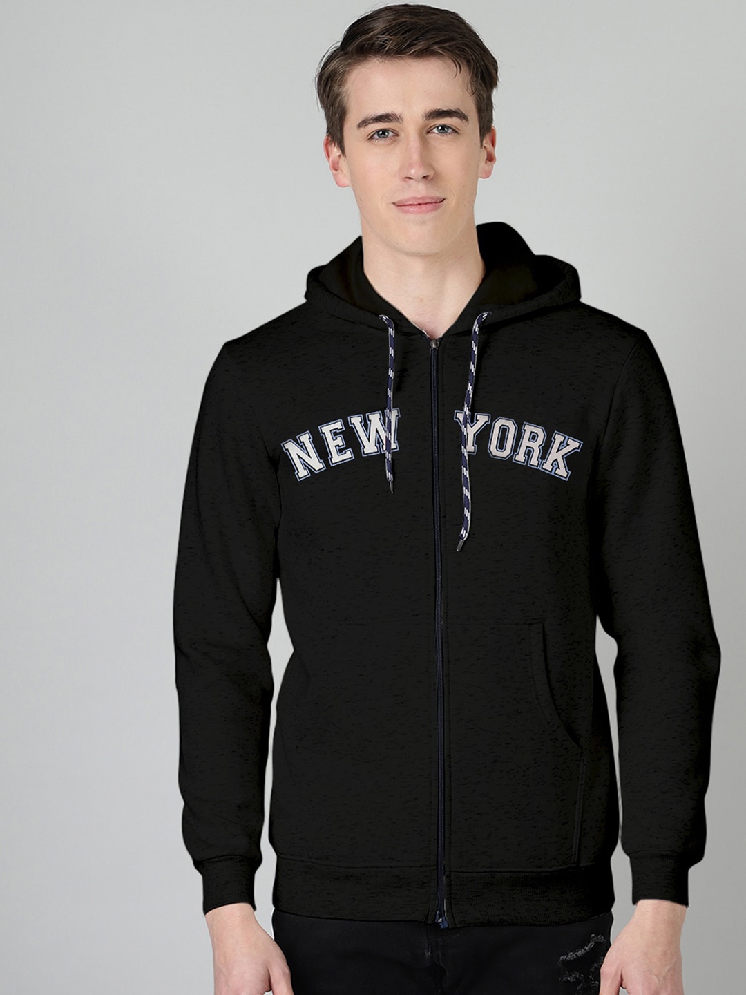 

FTX Typography Printed Hooded Fleece Bomber Jacket, Black