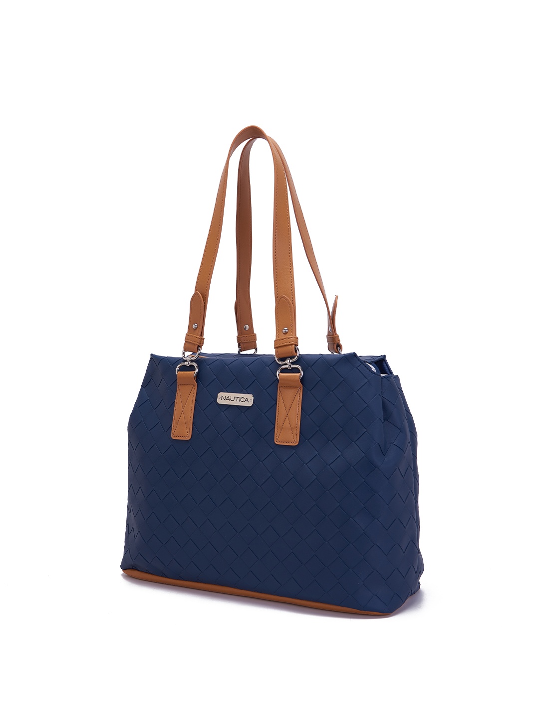 

Nautica Textured PU Structured Handheld Bag, Navy blue