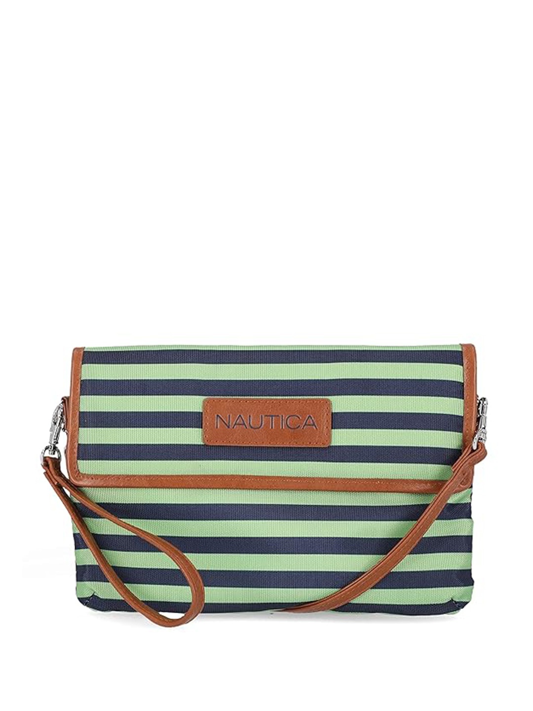 

Nautica Striped Structured Sling Bag, Green