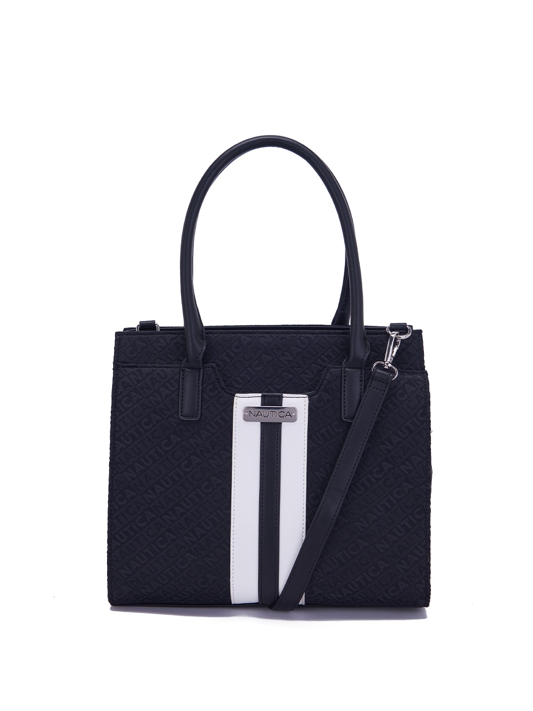 

Nautica Textured Oversized Structured Handheld Bag, Black