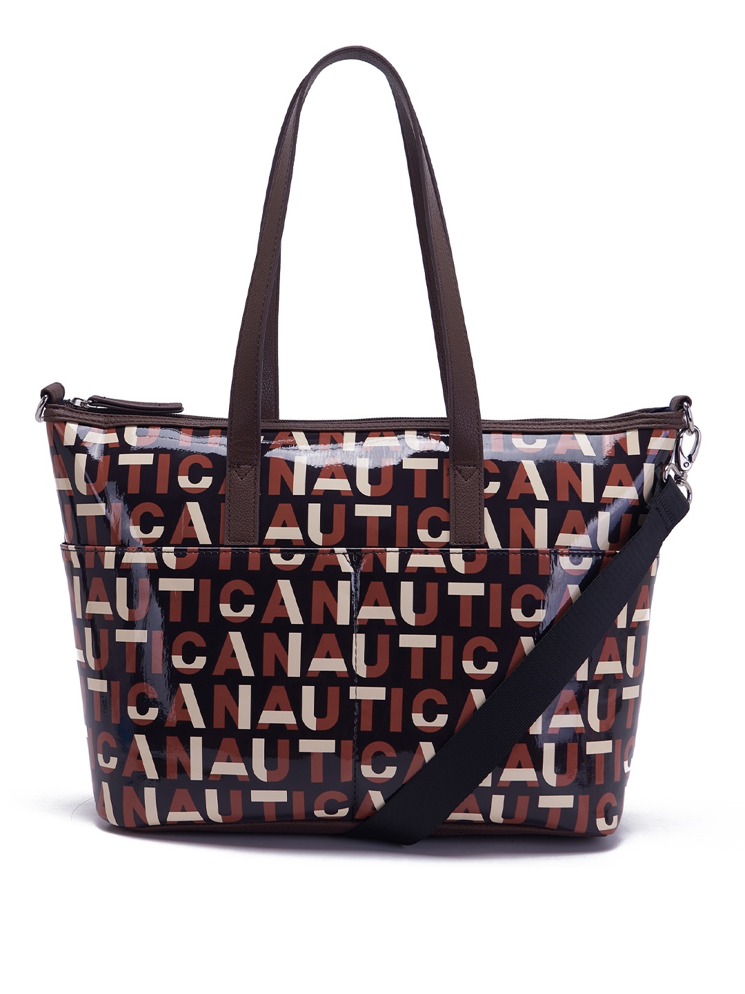 

Nautica Typography Printed Bucket Shoulder Bag, Brown
