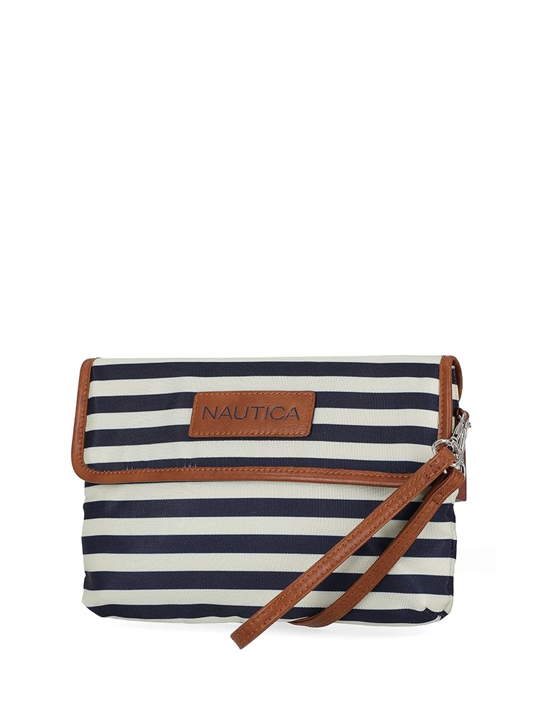 

Nautica Striped Structured Sling Bag, White