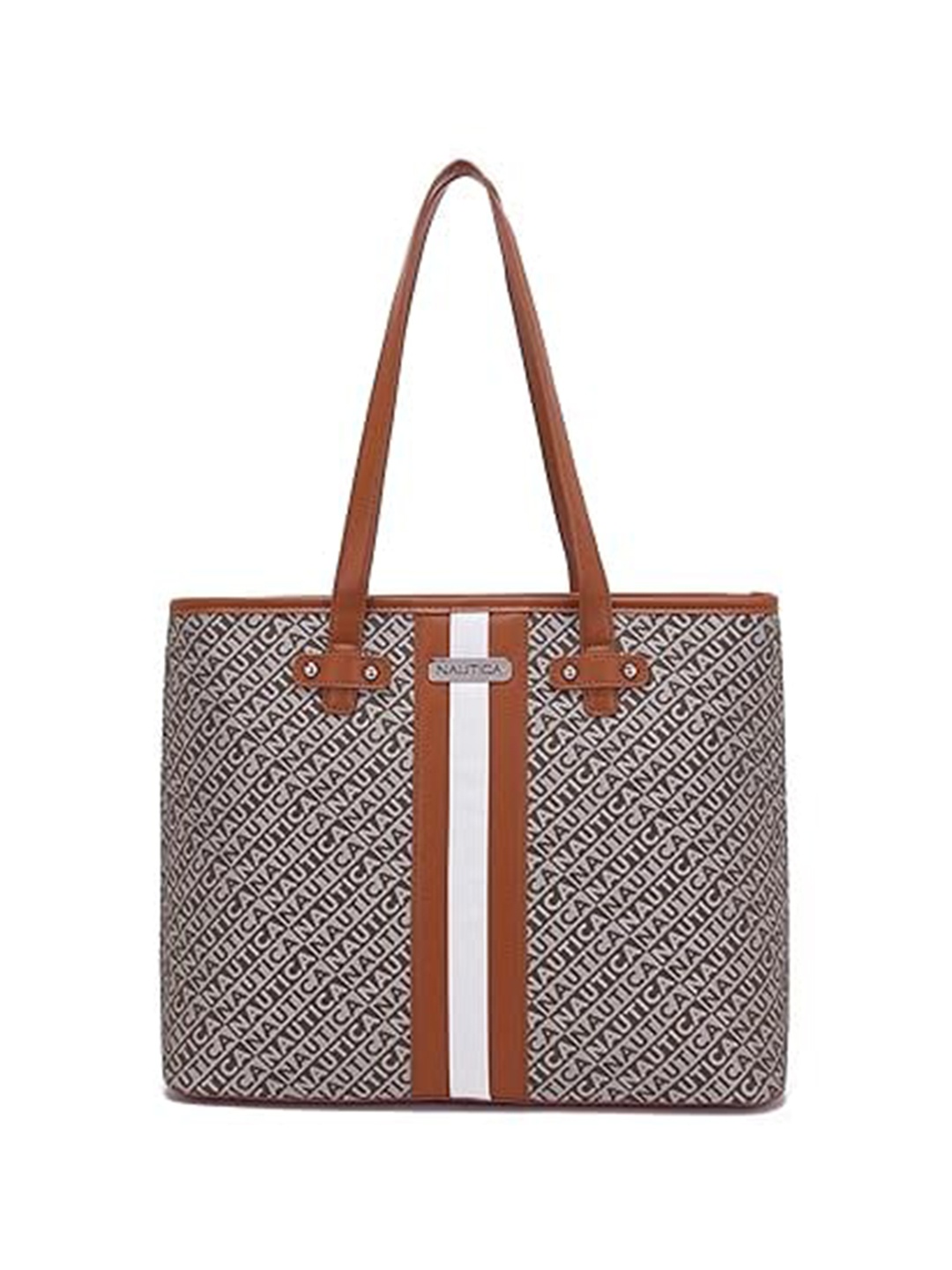 

Nautica Typography Printed Shopper Tote Bag, Brown