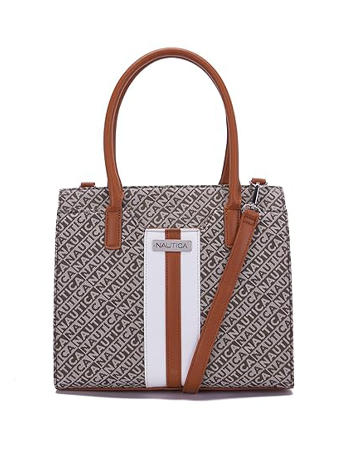 

Nautica Typography Printed Jaquard Shoulder bag, Brown