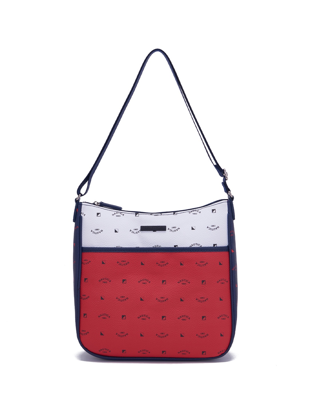 

Nautica Women Colourblocked PU Structured Sling Bag, Red