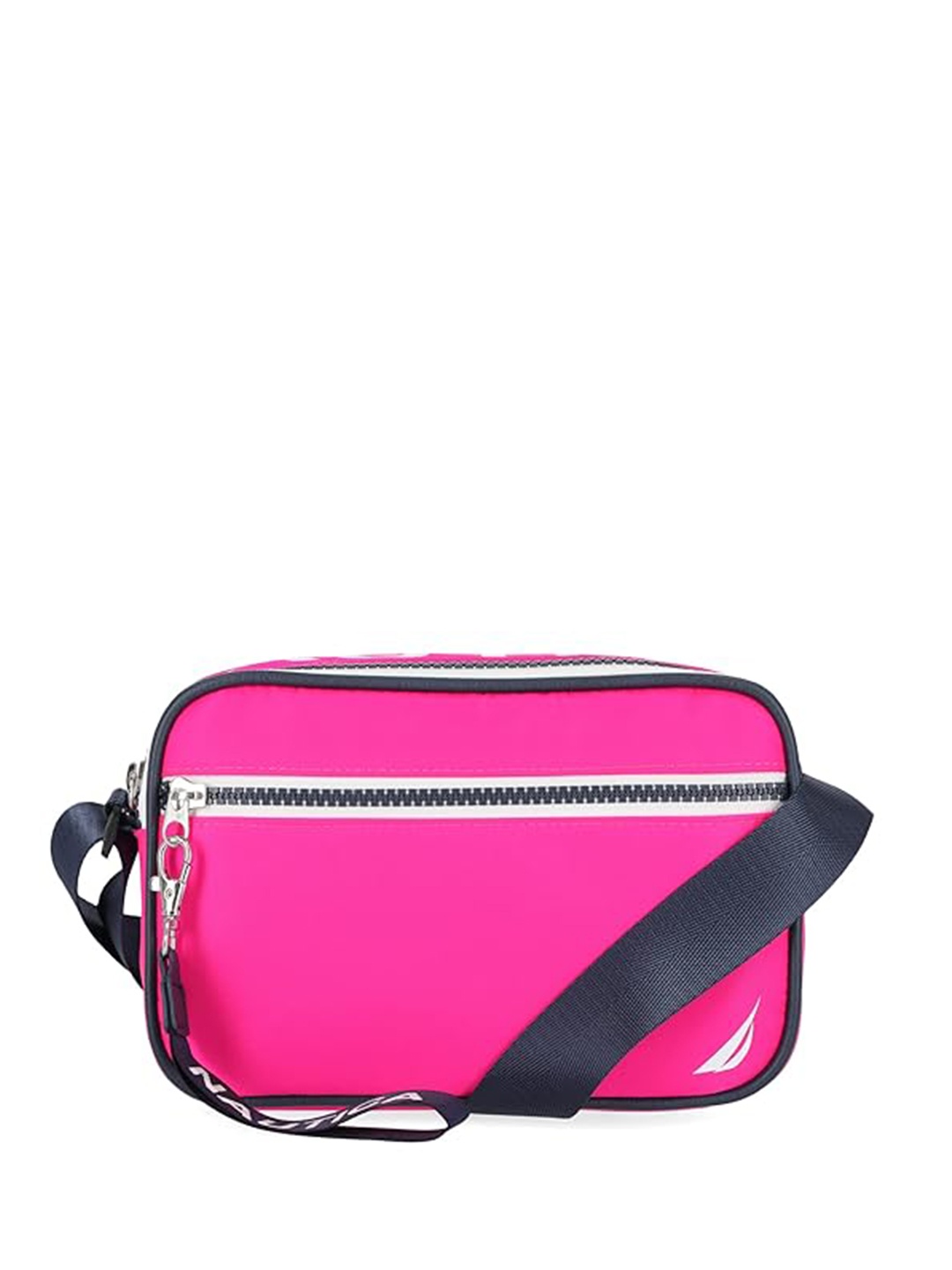

Nautica Typography Printed Structured Sling Bag, Fuchsia
