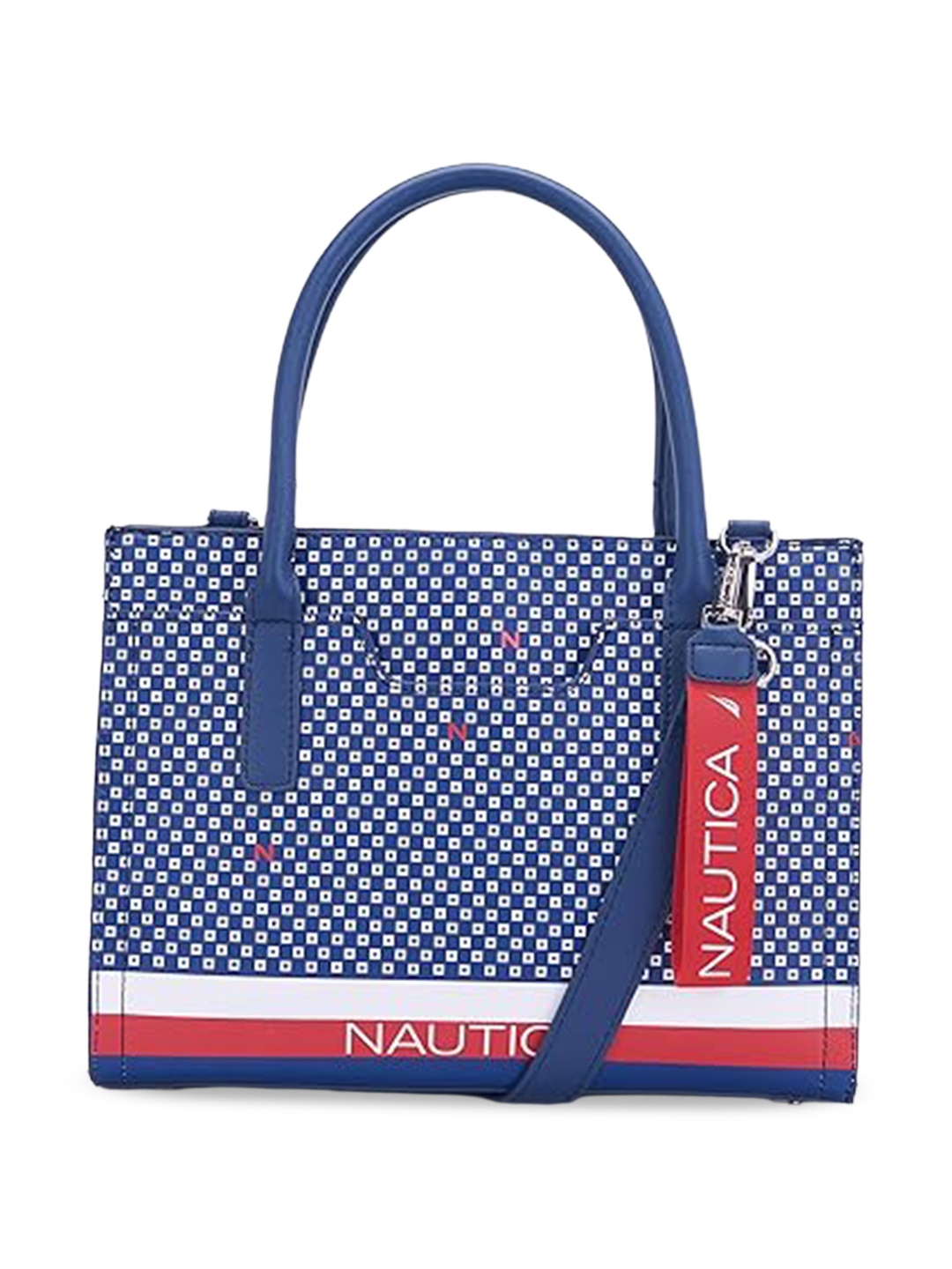 

Nautica Geometric Printed Shopper Handheld Bag, Navy blue