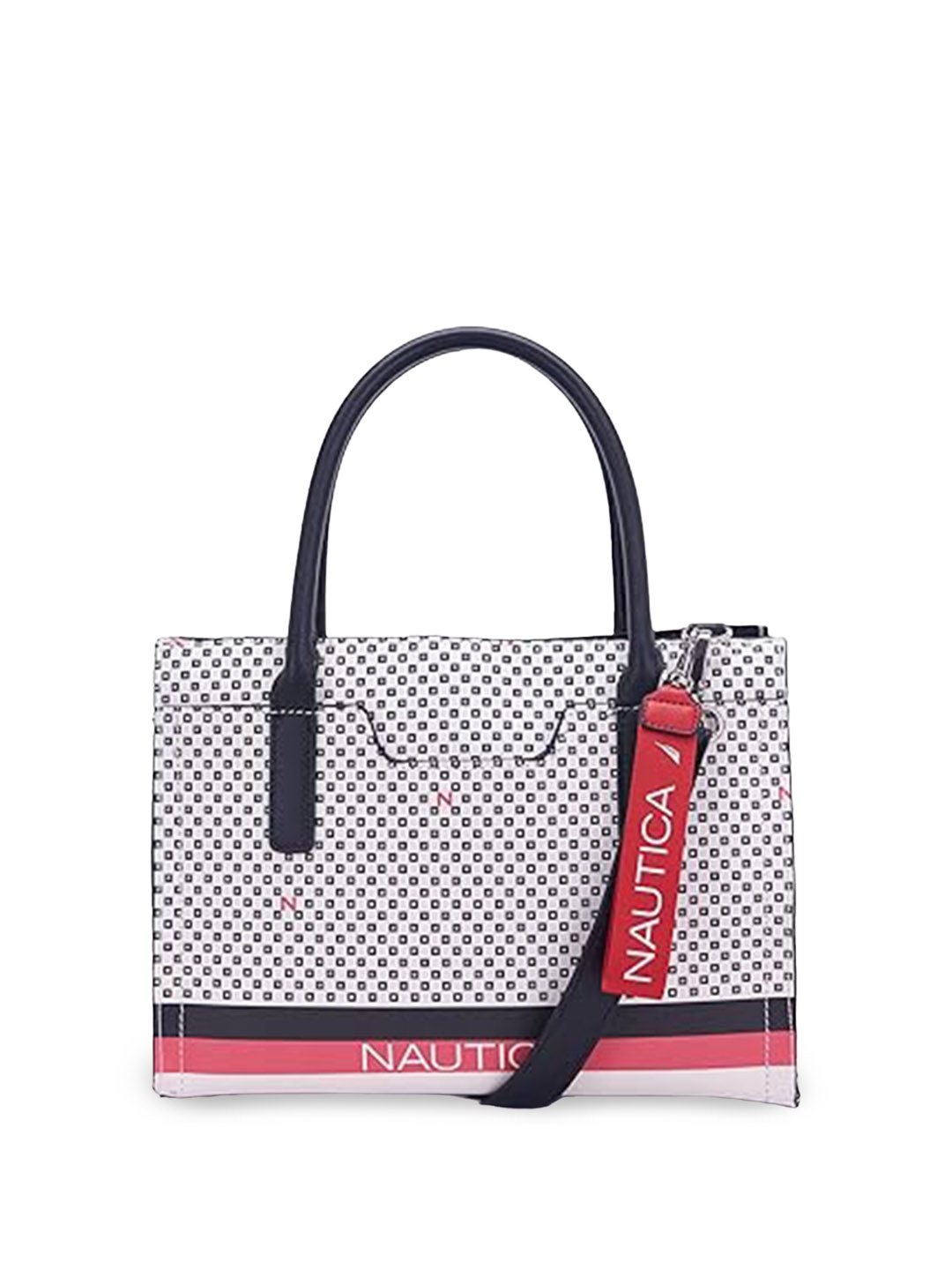 

Nautica Geometric Printed Structured Handheld Bag, White