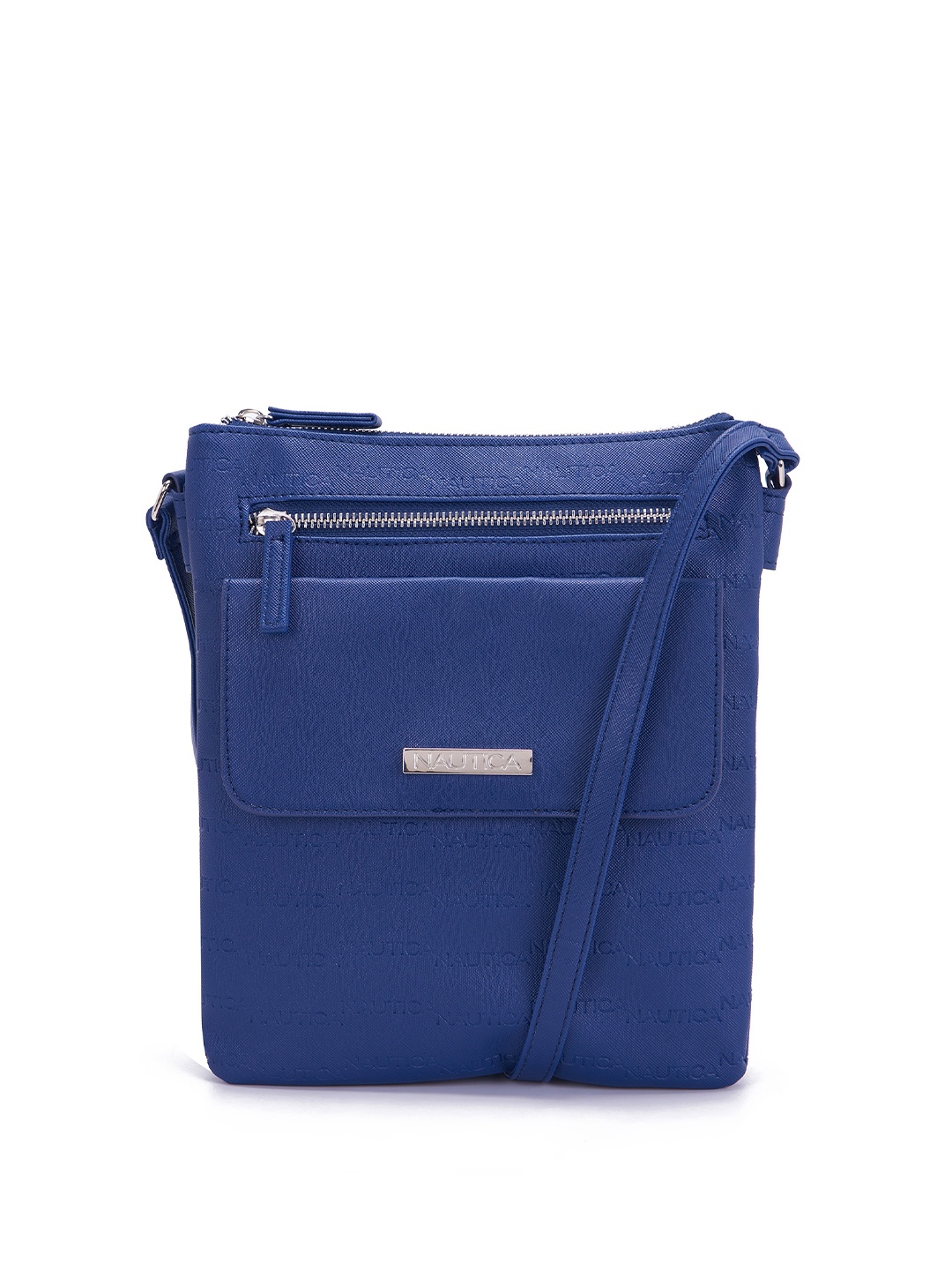 

Nautica PU Structured Sling Bag With Buckle Detail, Navy blue