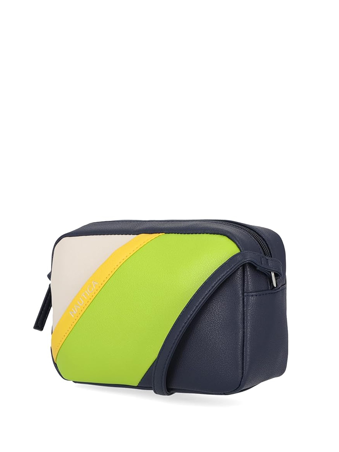 

Nautica Colourblocked Structured Sling Bag, Navy blue