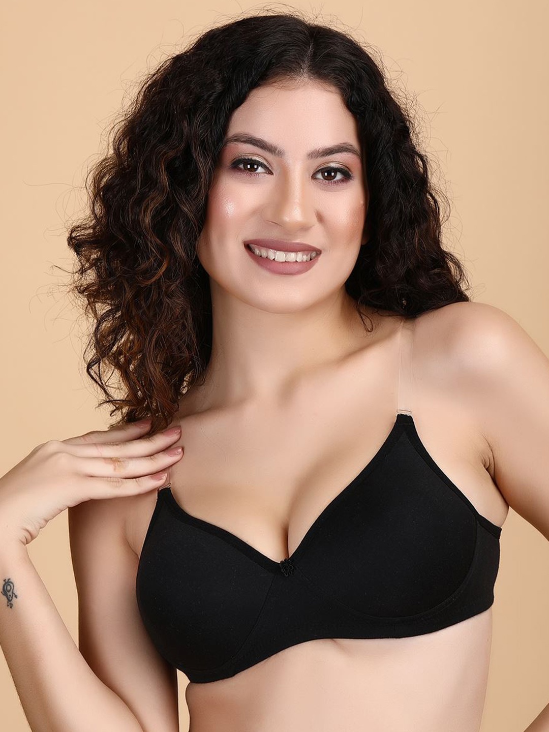 

Hill Islands Full Coverage Underwired Heavily Padded Everyday Bra With All Day Comfort, Black