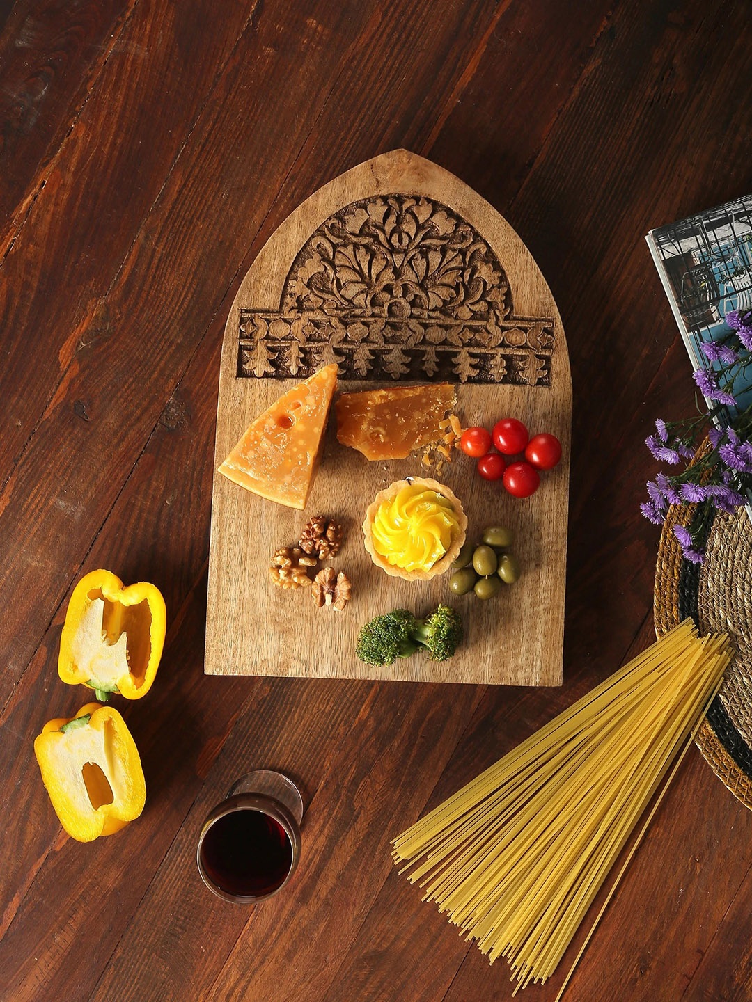 

Amoliconcepts Brown Textured Wooden Cheese Board