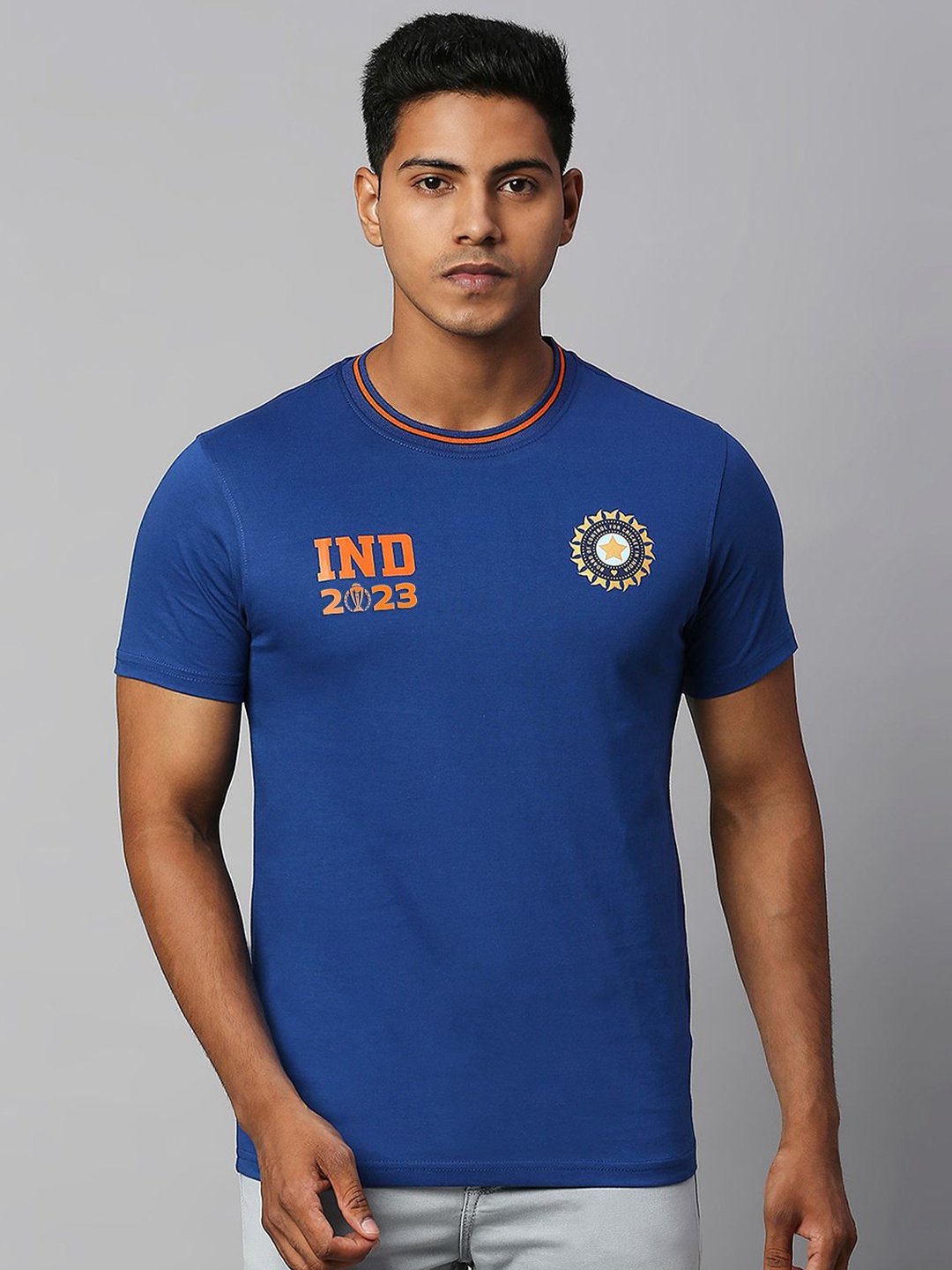 

FanCode Sports and Team Jersey Printed Cotton T-shirt, Blue