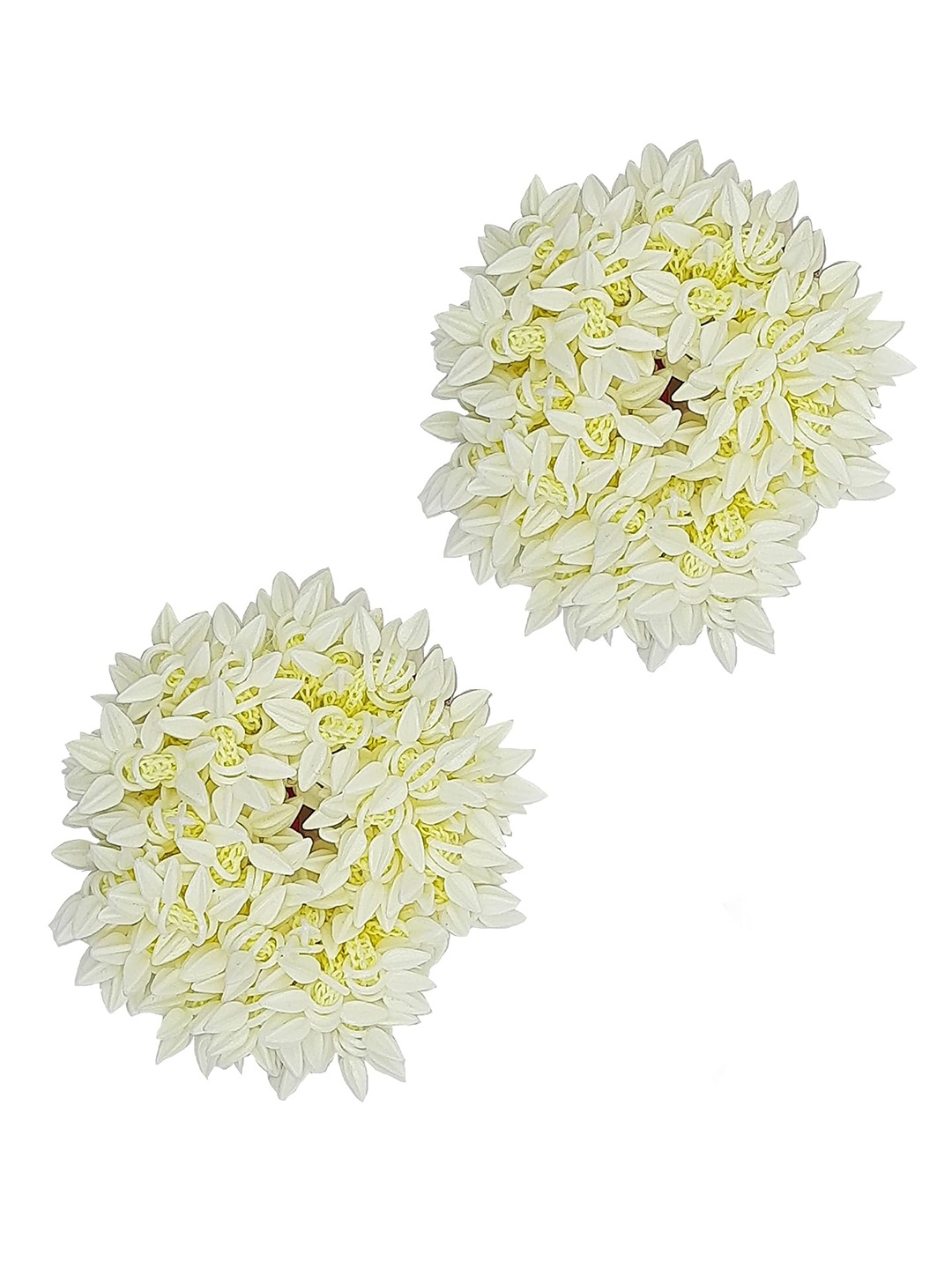 

Sanjog Women Set Of 2 Floral Shaped Scrunchie Gajra Hair Accessories, Off white