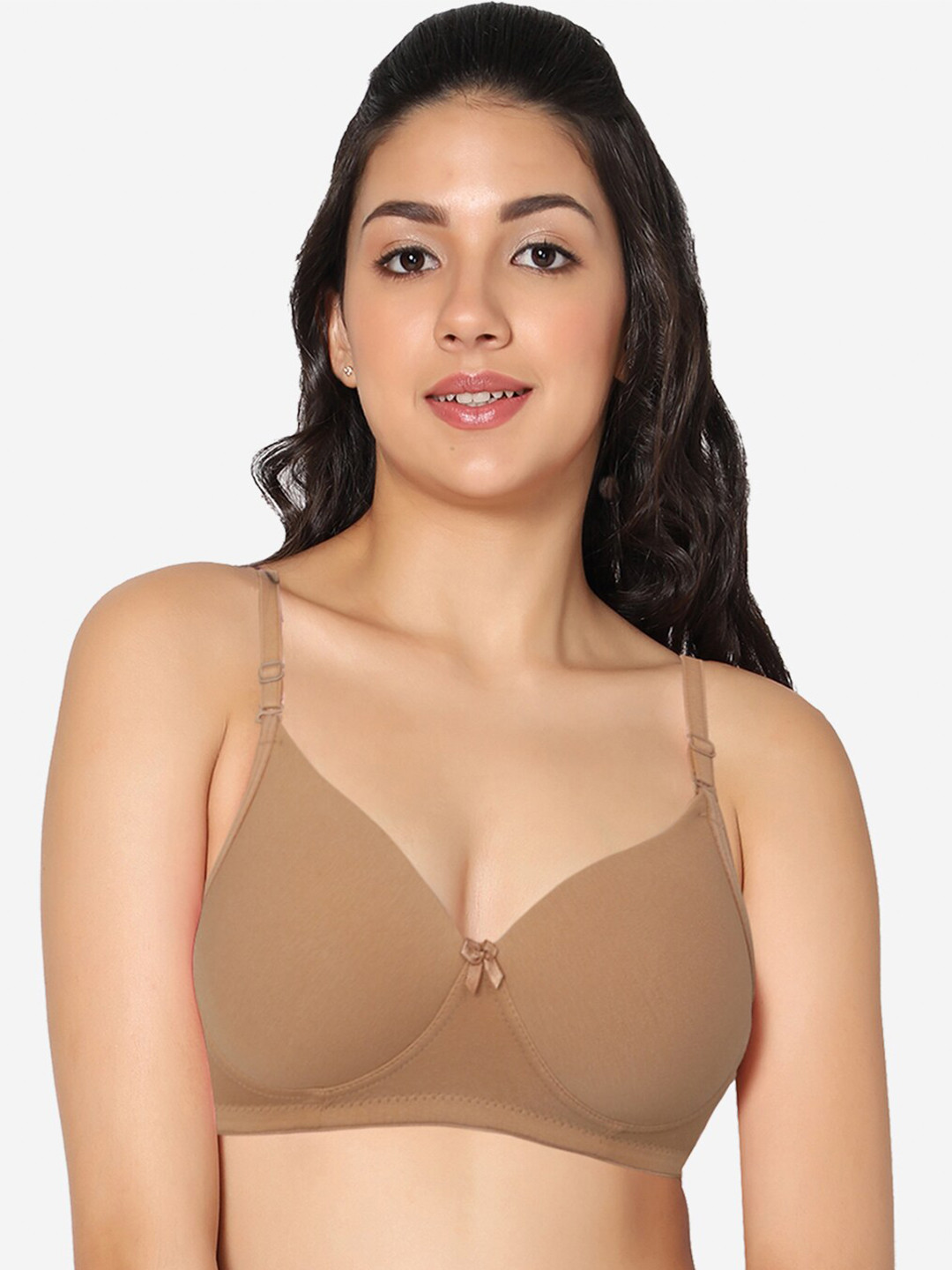 

In Care Medium Coverage Heavily Padded Pure Cotton Push Up Bra With All Day Comfort, Beige