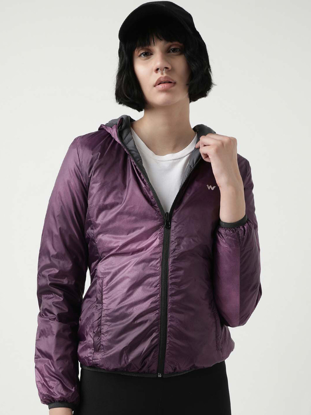 

Wildcraft Hooded Anti Odour Insulator Padded Jacket, Purple