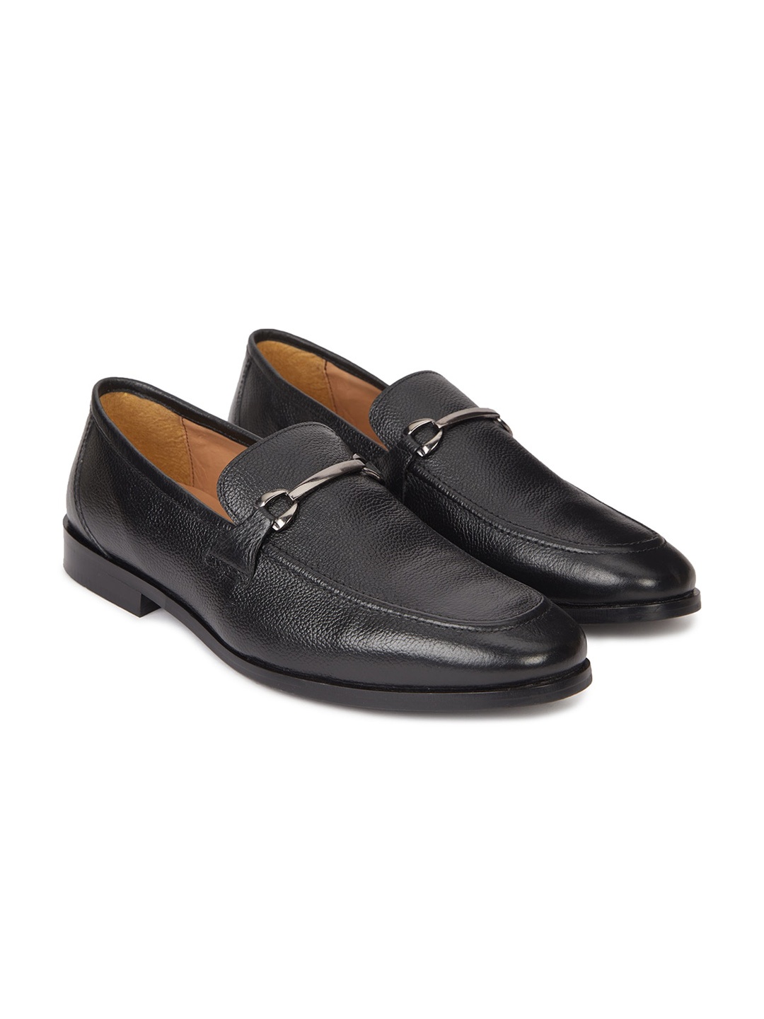 

HATS OFF ACCESSORIES Textured Leather Loafers, Black