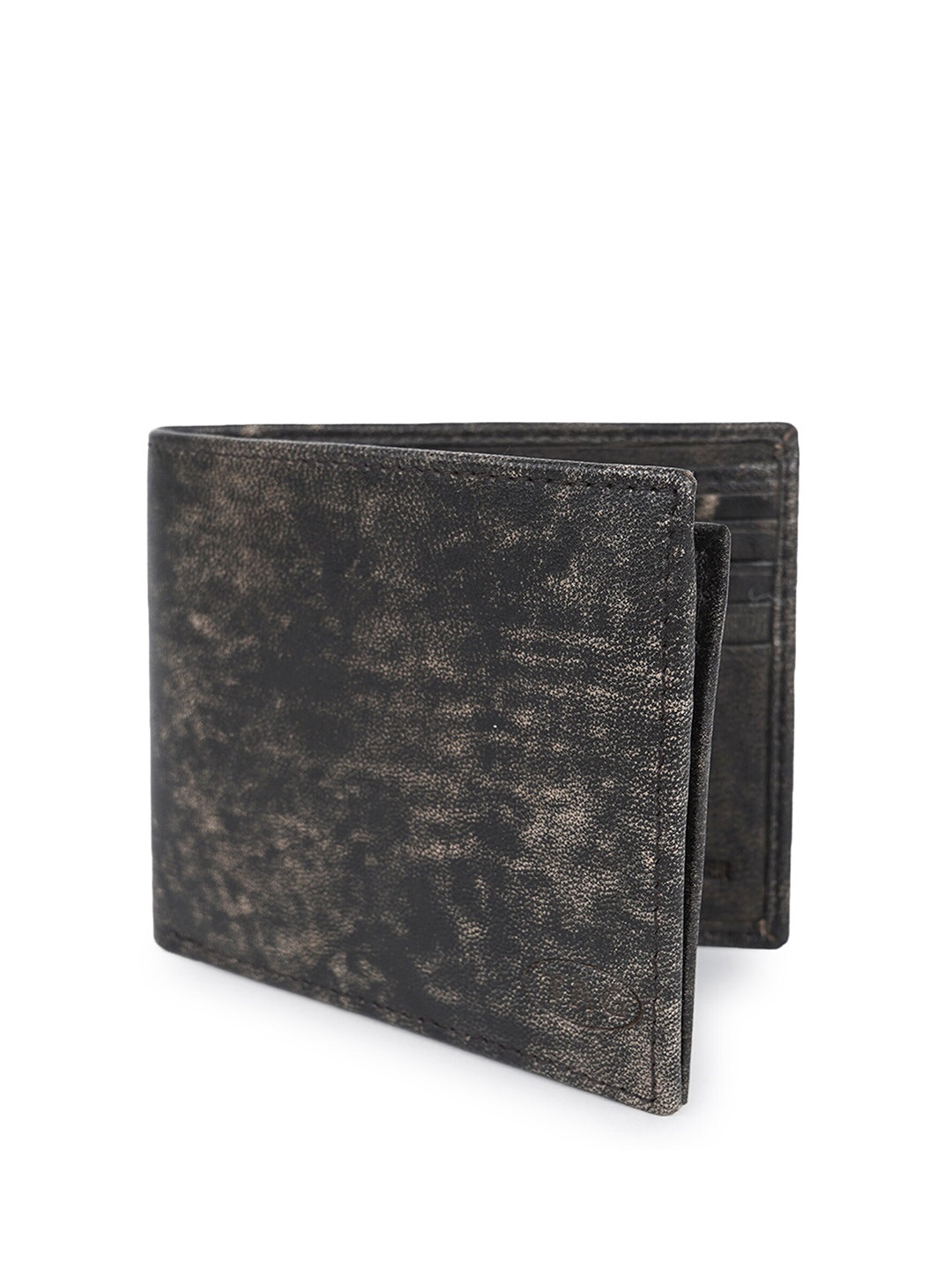 

CIMONI Men Textured Leather Two Fold Wallet, Black