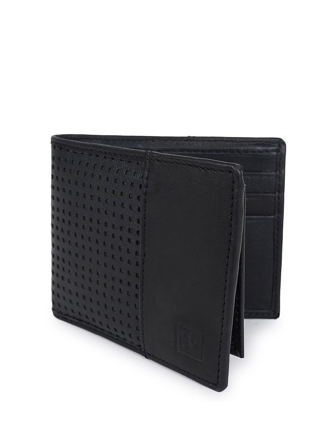 

CIMONI Men Textured Leather Two Fold Wallet, Black