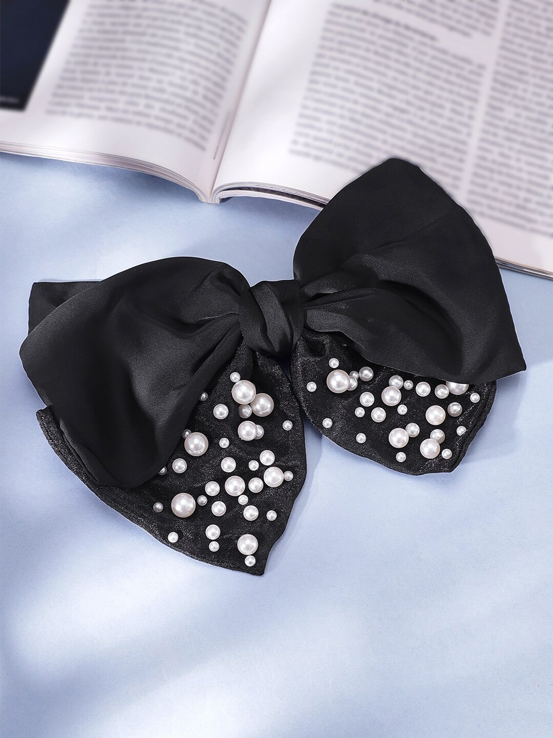 

Rubans Women Embellished French Barrette, Black