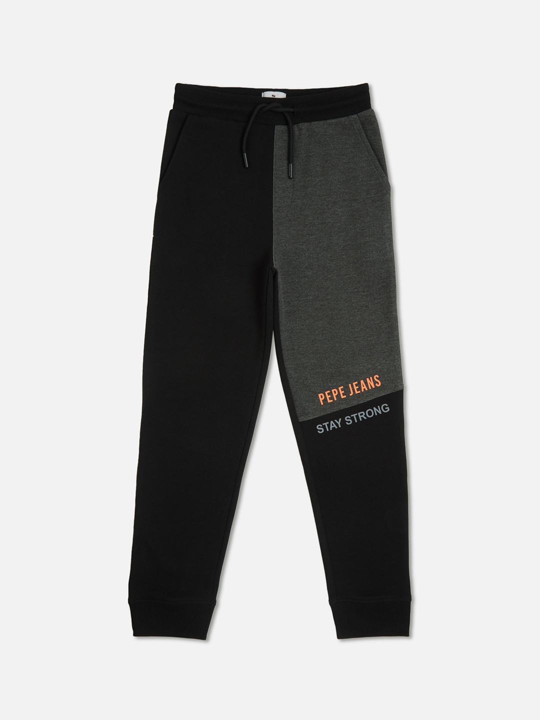 

Pepe Jeans Boys Typography Printed Mid-Rise Jogger, Black